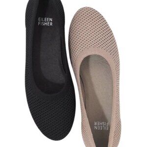 Eileen Fisher Women's Daneric Flat Ballet in Natural/Platino Size Women’s 8